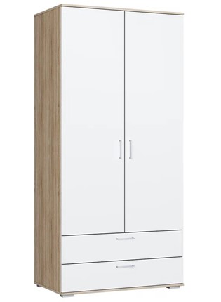 Шкаф в спальню ШР-2/1 с ящиками Лайт Дуб сонома / Белый в Магадане - изображение
