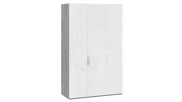Шкаф для одежды Эмбер СМ-348.07.008 (Дуб Гамильтон/Белый глянец) в Магадане