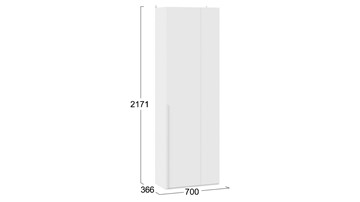 Шкаф для одежды Порто (366) СМ-393.07.231 (Белый жемчуг/Белый софт) в Магадане - предосмотр 3