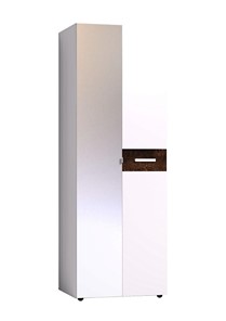 Шкаф Норвуд 54 фасад зеркало + стандарт, Белый-Орех шоколадный в Магадане - предосмотр