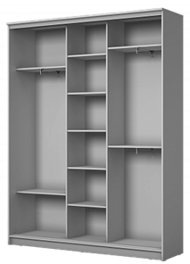 Шкаф трехдверный ХИТ 24-4-18-666, с пескоструйным рисунком Горизонтальные полосы №25, Белый в Магадане - предосмотр 1