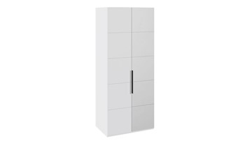 Распашной шкаф Наоми с 1 зеркальной правой дверью, цвет Белый глянец СМ-208.07.04 R в Магадане