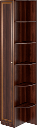 Угловой шкаф-стеллаж Беатрис М13 левый (Орех Гепланкт) в Магадане - изображение