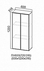 Шкаф-пенал настенный Модерн ПН600/720 (296) в Магадане