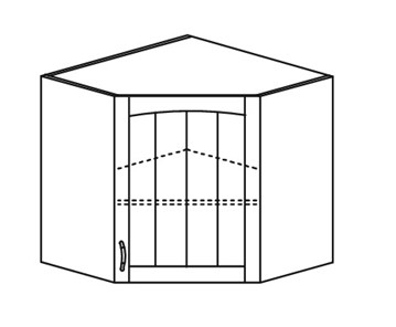 Шкаф кухонный Кантри настенный угловой 718*600*600 мм без стекла в Магадане - предосмотр