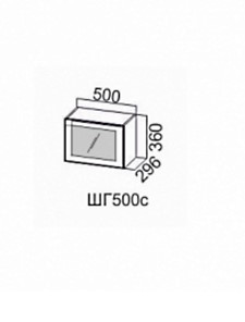 Шкаф на кухню Грейвуд, ШГ500c/360, дуб кремовый матовый в Магадане - предосмотр