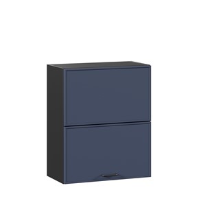Навесной горизонтальный шкаф 600 комбинированный Индиго ЛД 298.970.000.167, Чёрный/Тёмно-синий в Магадане - предосмотр