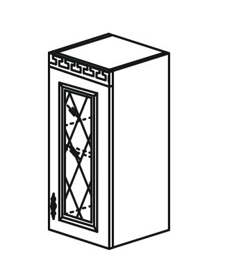 Шкаф на кухню Веста настенный однодверный с полкой со вставкой из стекла 718*500*323мм в Магадане - изображение