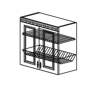 Шкаф на кухню Веста настенный двухдверный с сушкой 718*600*323мм в Магадане - предосмотр