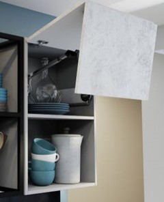 Барный кухонный шкаф Грейвуд, Ш600б/912, (Aventos HF), деним светлый в Магадане - предосмотр 2