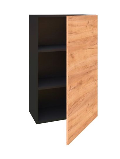 Шкаф кухонный высокий 450, Шервуд, ЛД 281.430.000.035, дуб золотой/черный в Магадане - изображение 1