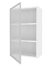 Шкаф кухонный высокий 600, Шервуд, со стеклом левый, ЛД 281.451.000.126, белый/серый в Магадане - предосмотр 1