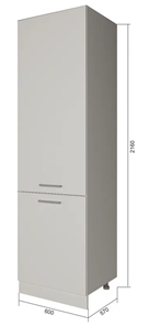 Кухонный шкаф-пенал П7 1, Антрацит/Белый в Магадане
