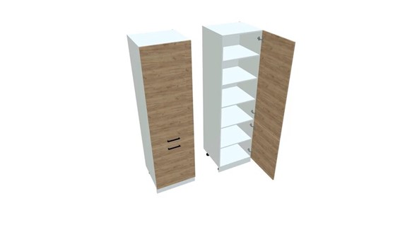 Кухонный шкаф-пенал П7 1, Дуб крафт/Белый в Магадане - изображение