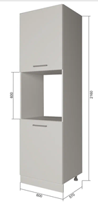 Кухонный шкаф-пенал П7 2, Сатин/Белый в Магадане