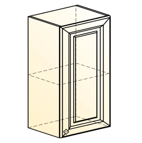 Шкаф на кухню Мишель L400 H720 (1 дв. гл.) эмаль (белый/кофейный) в Магадане - изображение 1