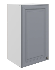 Шкаф навесной Мишель L400 H720 (1 дв. гл.) эмаль (белый/серый) в Магадане