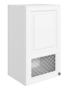 Навесной шкаф Мишель L400 H720 (1 дв. окош.) эмаль (белый/белый) в Магадане - предосмотр