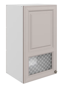 Шкаф настенный Мишель L400 H720 (1 дв. окош.) эмаль (белый/кофейный) в Магадане