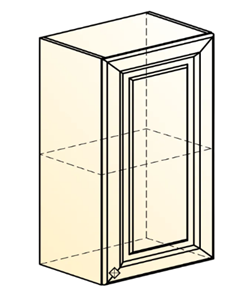 Шкаф на кухню Мишель L450 H720 (1 дв. гл.) эмаль (белый/белый) в Магадане - предосмотр 1