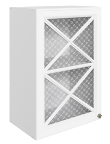 Навесной кухонный шкаф Мишель L500 H720 (1 дв. крест.) эмаль (белый/белый) в Магадане