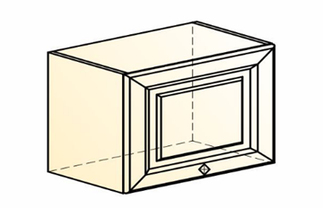 Шкаф навесной Мишель L500 Н360 (1 дв. гл.) эмаль (белый/белый) в Магадане - предосмотр 1