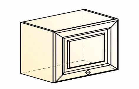 Шкаф навесной Мишель L500 Н360 (1 дв. гл.) эмаль (белый/белый) в Магадане - изображение 1