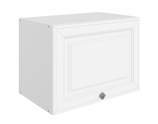 Шкаф навесной Мишель L500 Н360 (1 дв. гл.) эмаль (белый/белый) в Магадане - изображение