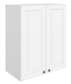Кухонный шкаф Мишель L600 H720 (2 дв. гл.) эмаль (белый/белый) в Магадане - предосмотр