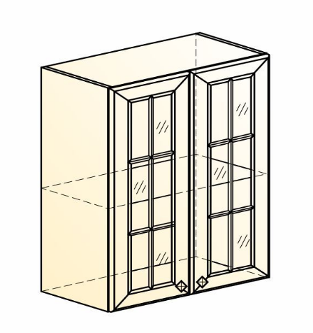 Настенный шкаф Мишель L600 H720 (2 дв. реш.) эмаль (белый/белый) в Магадане - изображение 1