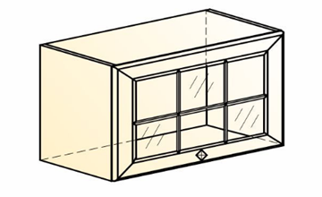 Настенный шкаф Мишель L600 Н360 (1 дв. реш.) эмаль (белый/белый) в Магадане - предосмотр 1