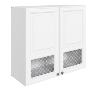 Шкаф на кухню Мишель L800 H720 (2 дв. окош.) эмаль (белый/белый) в Магадане - предосмотр