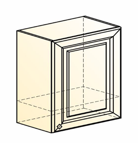 Навесной шкаф Мишель под вытяжку L600 H566 (1 дв. гл.) эмаль (белый/белый) в Магадане - предосмотр 1