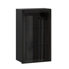 Кухонный шкаф Паола  ЛД 590.450.000.081 600 высокий стекло (Черный/Чёрный) в Магадане
