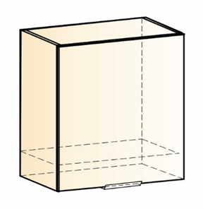Навесной шкаф Стоун L600 Н566 (1 дв. гл.) (белый/лайт грей софттач) в Магадане - предосмотр 1