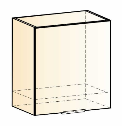 Настенный шкаф Стоун L600 Н566 (1 дв. гл.) (белый/полынь софттач) в Магадане - изображение 1