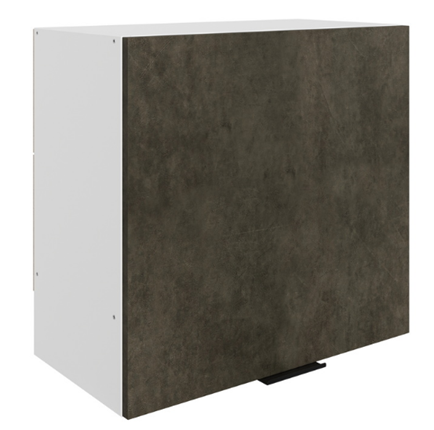 Шкаф кухонный Стоун L600 Н566 (1 дв. гл.) (белый/камень темно-серый) в Магадане - изображение