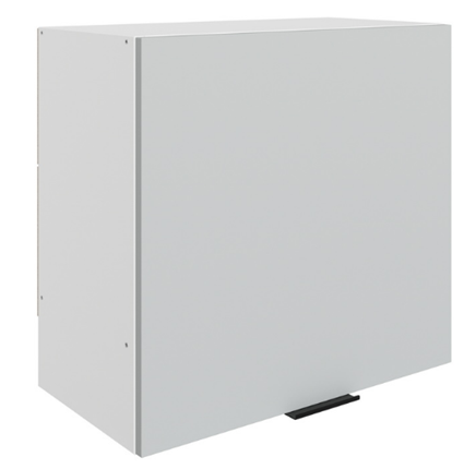 Навесной шкаф Стоун L600 Н566 (1 дв. гл.) (белый/лайт грей софттач) в Магадане - изображение