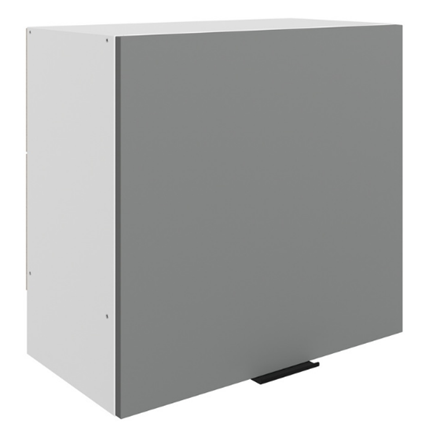 Шкаф навесной под вытяжку Стоун L600 Н566 (1 дв. гл.) (белый/оникс софттач) в Магадане - изображение
