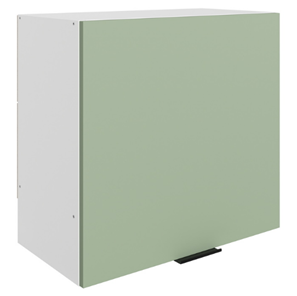 Настенный шкаф Стоун L600 Н566 (1 дв. гл.) (белый/полынь софттач) в Магадане - предосмотр