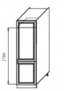 Кухонный шкаф Верона хозяйственный 600 мм  (под холодильник) с отк.дв 2340*600*580 В-4мм, глянец/софт в Магадане