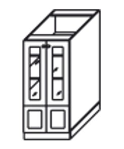 Навесной шкаф Верона хозяйственный (буфет со стеклом)* 1320*600*571 мм, матовый в Магадане