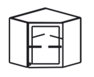 Шкаф кухонный Верона настенный угловой 718*600*600*320 мм без стекла (глухой), глянец/софт в Магадане