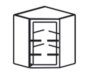 Шкаф на кухню Верона настенный угловой 918*600*600*320 мм без стекла (глухой), глянец/софт в Магадане