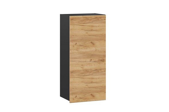 Шкаф кухонный высокий 450, Шервуд, ЛД 281.430.000.035, дуб золотой/черный в Магадане - изображение