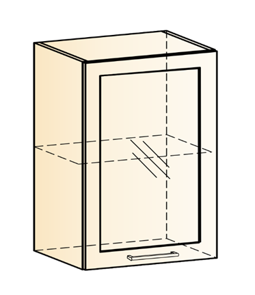Шкаф навесной Яна L500 Н720 (1 дв. рам.) в Магадане - изображение