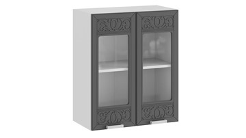 Навесной кухонный шкаф Долорес 1В6С (Белый/Титан) в Магадане - предосмотр