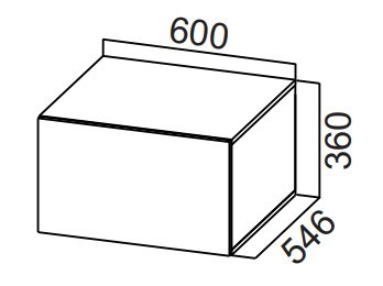 Шкаф кухонный настенный Стайл, ШГ600г/360 горизонтальный, МДФ в Магадане - предосмотр