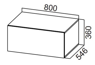 Навесной кухонный шкаф Стайл, ШГ800г/360 горизонтальный, МДФ в Магадане - предосмотр