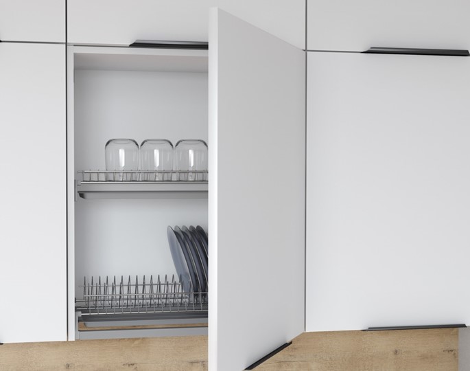 Кухонный шкаф с посудосушителем IBIZA Белый MHSU 4072.1P (400х320х720) в Магадане - изображение 1